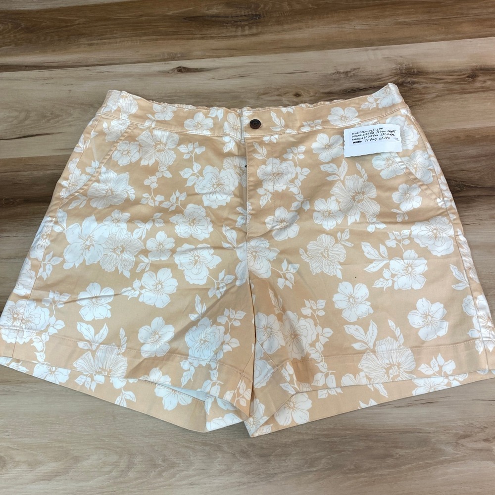 Jachs Girlfriend Shorts Womens XXL‎ Floral Cotton Stretch Peach White
